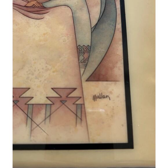 El Abrazo Artist G. E. Mullen Folk Art 8" Redware Ceramic Southwestern Tile 1983 - Picture 3 of 8